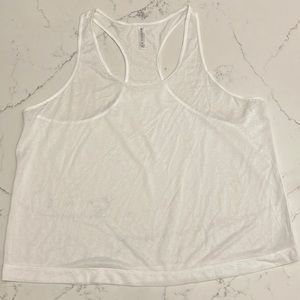 Athleta White Sheer Tank Top. Size M.